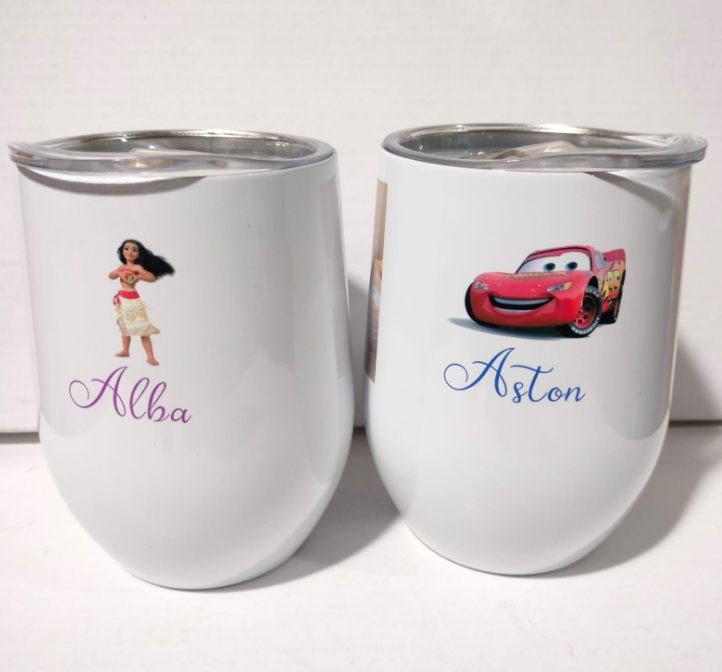 Steel Mug with Opening Lid with name & photo