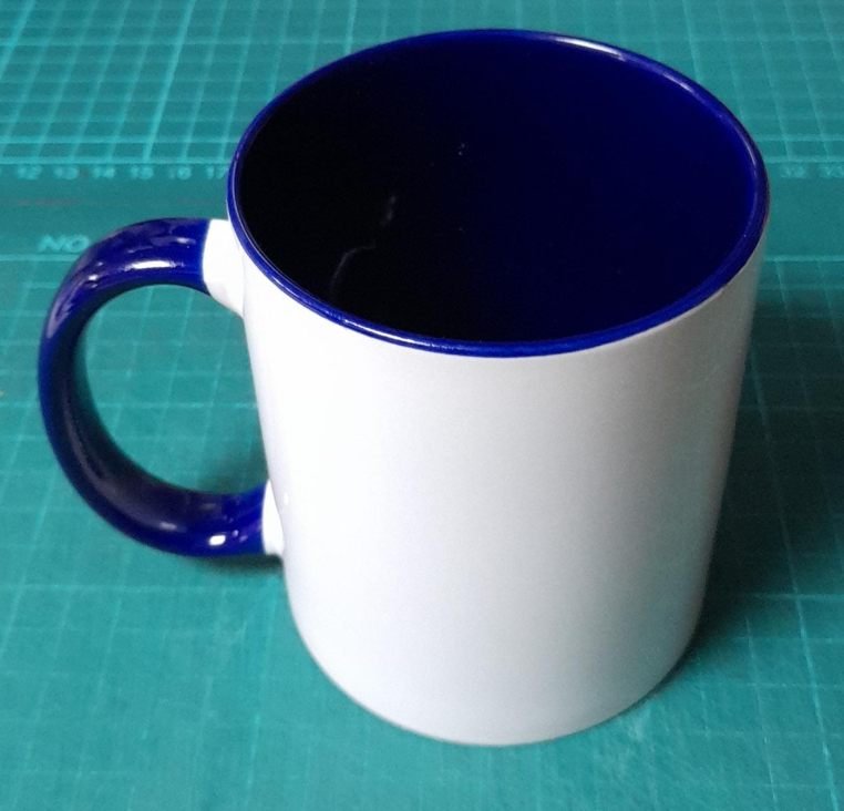 Dark Blue White Normal Mug With Your Greetings Design