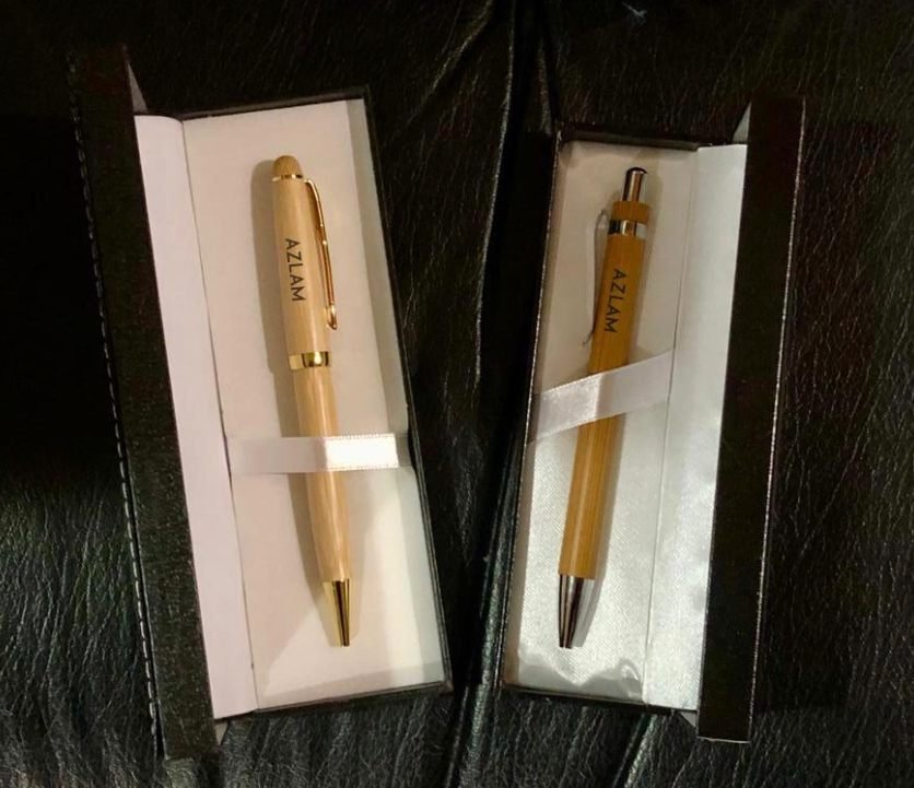 Wooden Pen with Name Laser Engraving. With Box