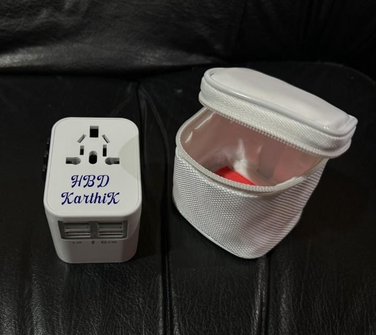 4 USB Port Universal Travel Adapter with Printing