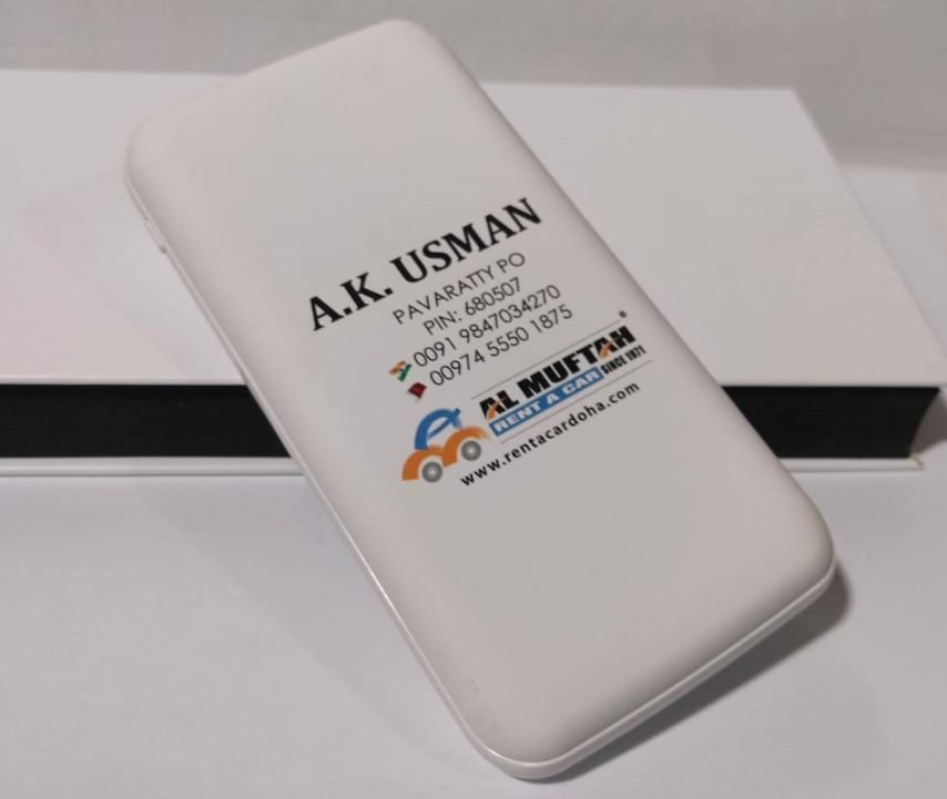 10000 mAh wireless Enabled Power Bank with Printing