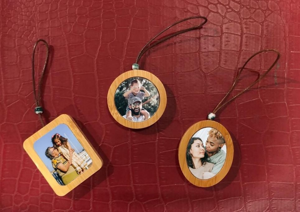 Wooden Bordered Keychain with Printing