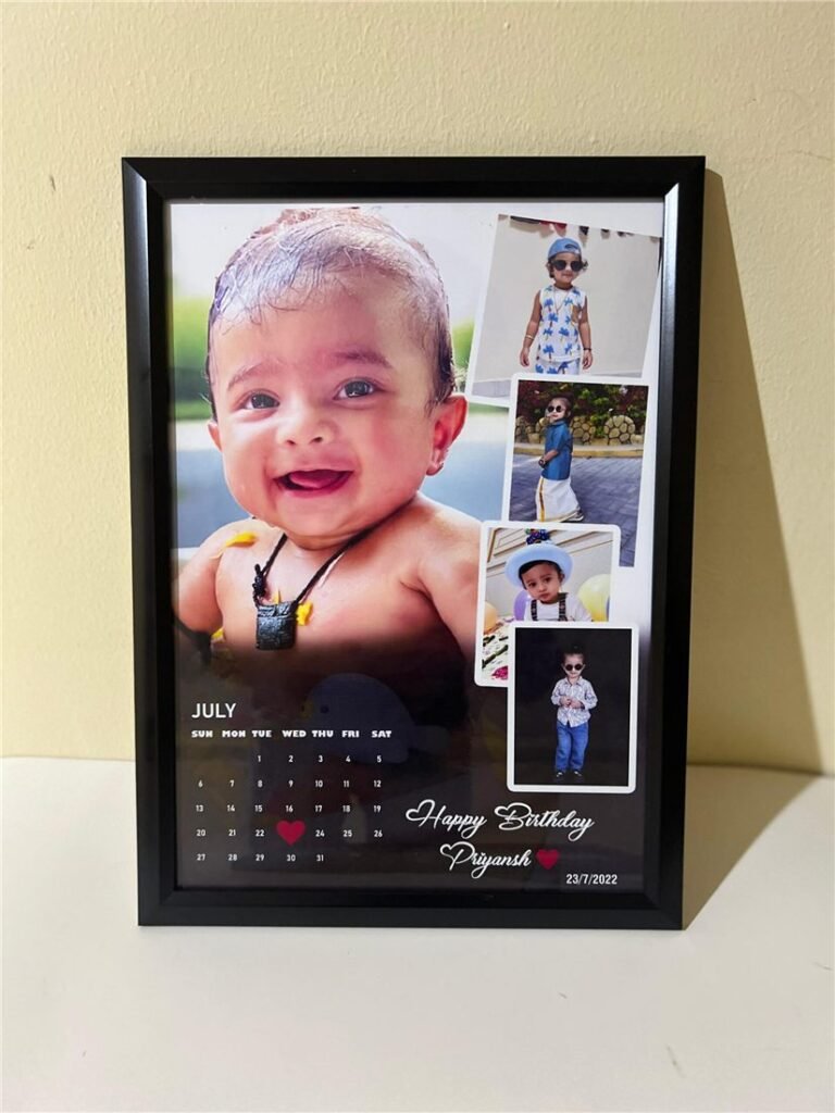 Wooden Photo Frame with Printing ( Black Frame )