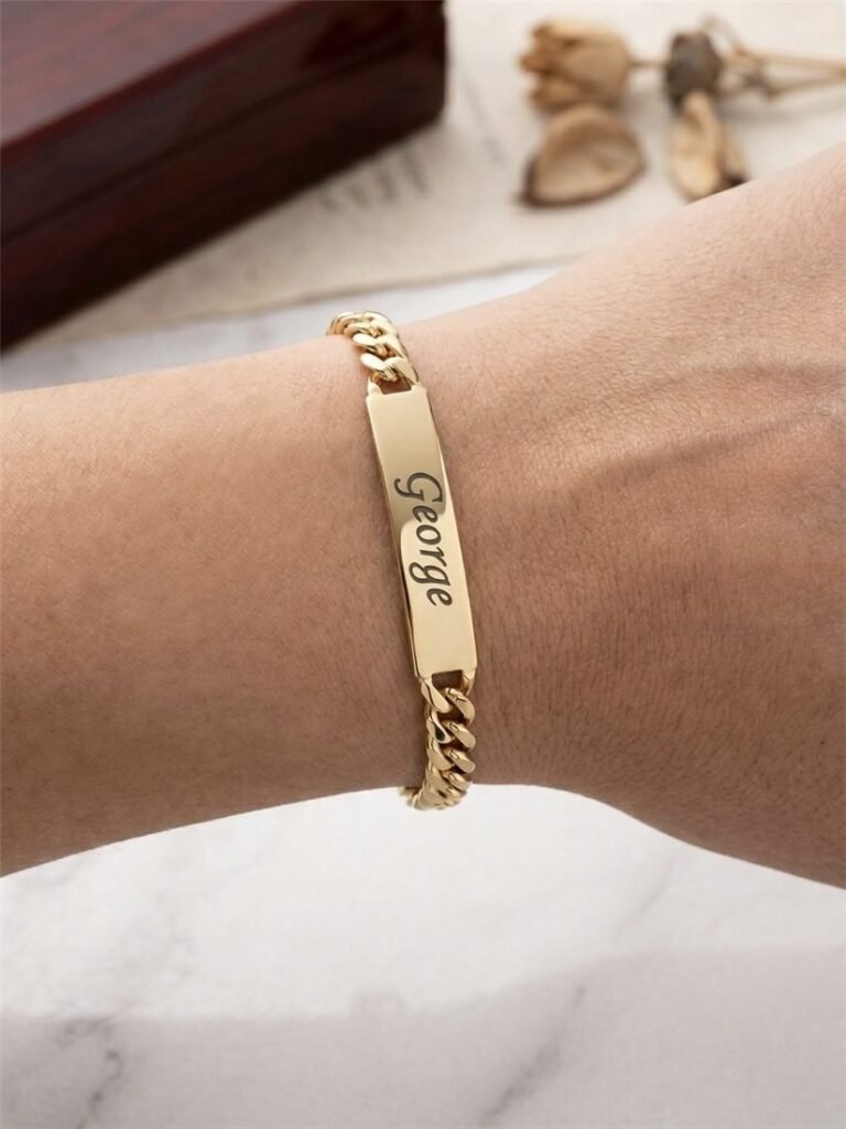 Gold Colored Bracelet with Engraving