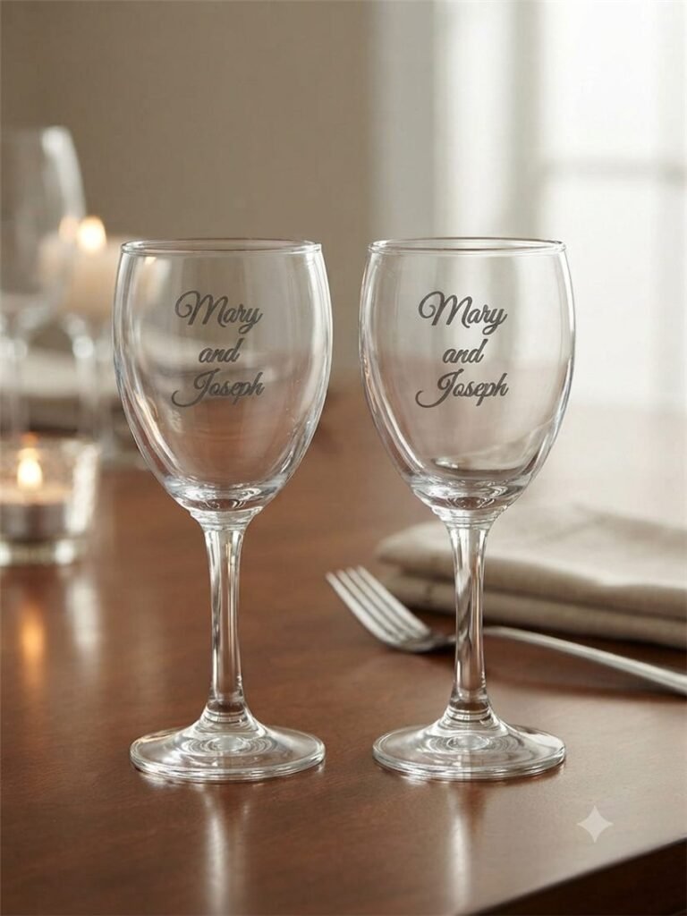 Couple Vine Glass with Marking